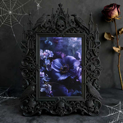 Refined-dark-vibe Gothic Dark-style Photo Frame | Paranormal Themed Guest Room Decor, Photo Ornament, Wall-mountable & Tabletop, Elegant Fra