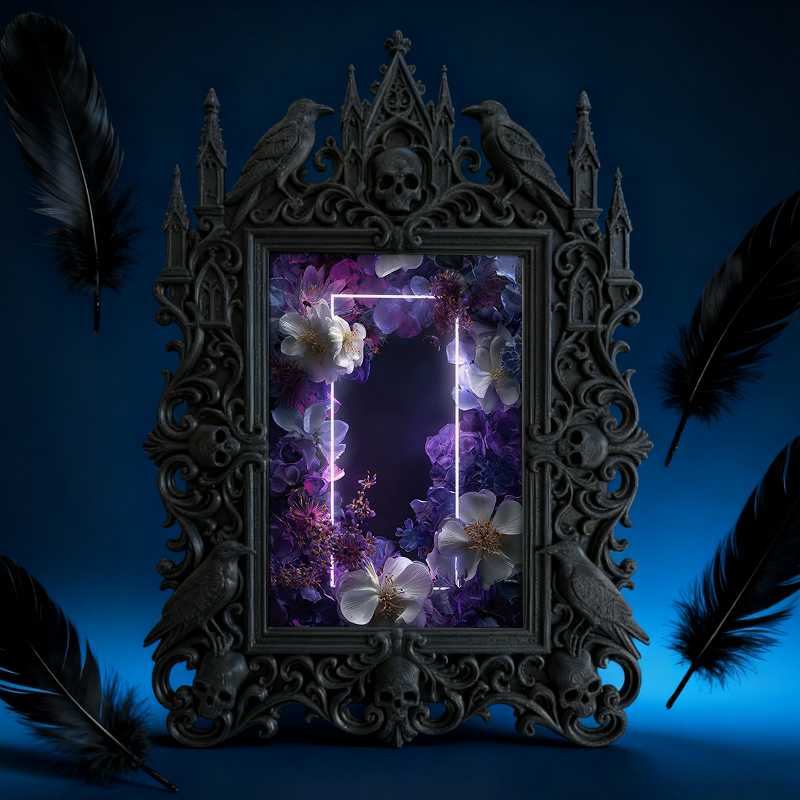 Collector-fave-pick Gothic Dark-style Photo Frame | Vintage Horror VHS Collection Display Decor, Photo Ornament, Wall/Table Dual-use, Displa