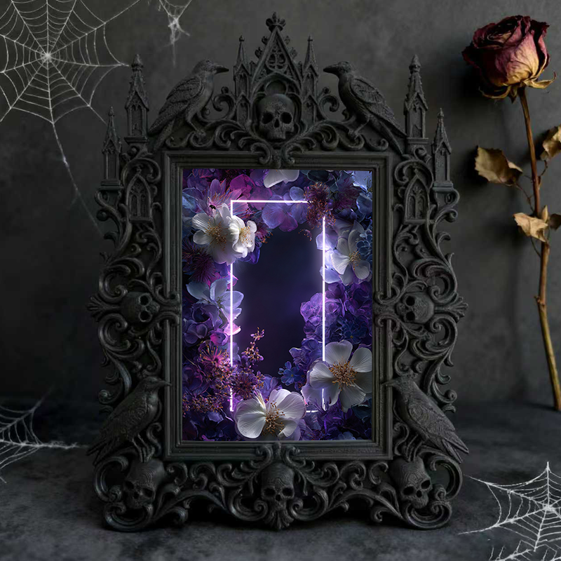 Collector-fave-pick Gothic Dark-style Photo Frame | Vintage Horror VHS Collection Display Decor, Photo Ornament, Wall/Table Dual-use, Displa