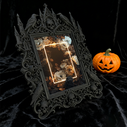 Eye-catching-gothic Gothic Dark-style Photo Frame | Dark Fantasy Miniature Collection Decor, Photo Ornament, Wall-mountable & Tabletop, Crea