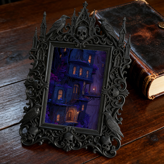 Adorable-dark-style Gothic Dark-style Photo Frame | Gothic Pet Bedside Decor, Photo Ornament, Dual-use Display, Cute Frame