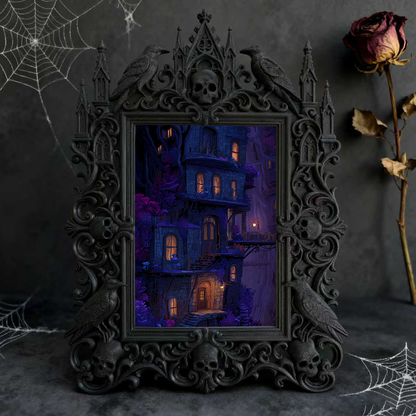 Adorable-dark-style Gothic Dark-style Photo Frame | Gothic Pet Bedside Decor, Photo Ornament, Dual-use Display, Cute Frame