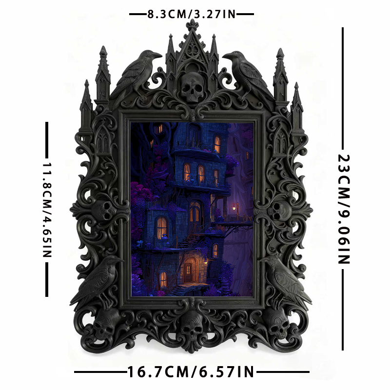 Adorable-dark-style Gothic Dark-style Photo Frame | Gothic Pet Bedside Decor, Photo Ornament, Dual-use Display, Cute Frame