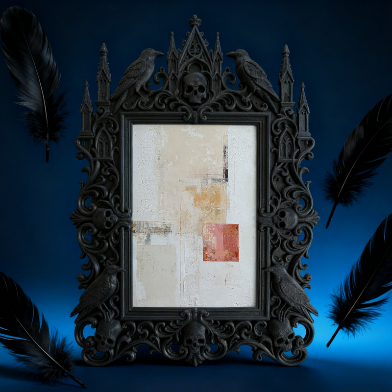 Trending-hot Gothic Dark-style Photo Frame | Gothic Front Porch Decor, Photo Ornament, Wall-mountable & Tabletop, Plastic Frame