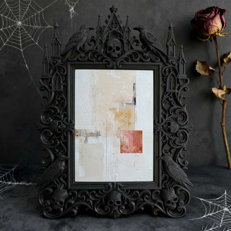 Trending-hot Gothic Dark-style Photo Frame | Gothic Front Porch Decor, Photo Ornament, Wall-mountable & Tabletop, Plastic Frame