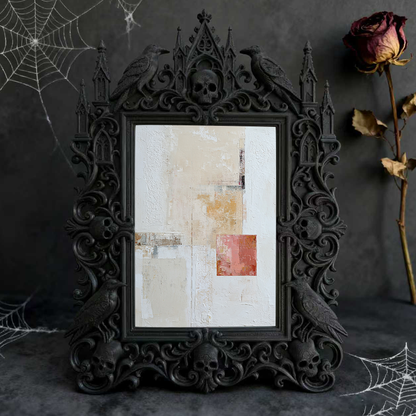 Trending-hot Gothic Dark-style Photo Frame | Gothic Front Porch Decor, Photo Ornament, Wall-mountable & Tabletop, Plastic Frame