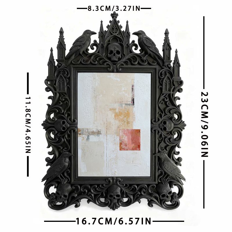 Trending-hot Gothic Dark-style Photo Frame | Gothic Front Porch Decor, Photo Ornament, Wall-mountable & Tabletop, Plastic Frame