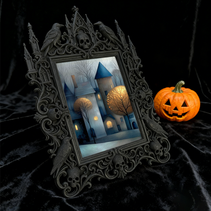Fan-obsessed Gothic Dark-style Photo Frame | Gothic Halloween Indoor Decor, Photo Ornament, Wall-mountable & Tabletop, Lightweight Frame