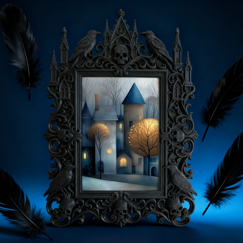 Fan-obsessed Gothic Dark-style Photo Frame | Gothic Halloween Indoor Decor, Photo Ornament, Wall-mountable & Tabletop, Lightweight Frame