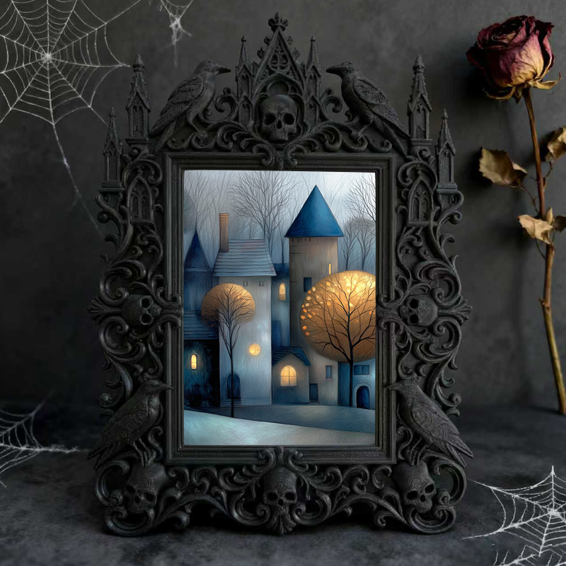 Fan-obsessed Gothic Dark-style Photo Frame | Gothic Halloween Indoor Decor, Photo Ornament, Wall-mountable & Tabletop, Lightweight Frame