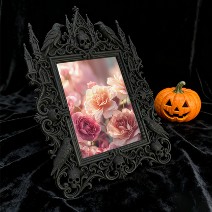 Quick-sellout-gothic Gothic Dark-style Photo Frame | Witchy Bedroom Vanity Decor, Photo Ornament, Dual-use Display, Retro Plastic Frame