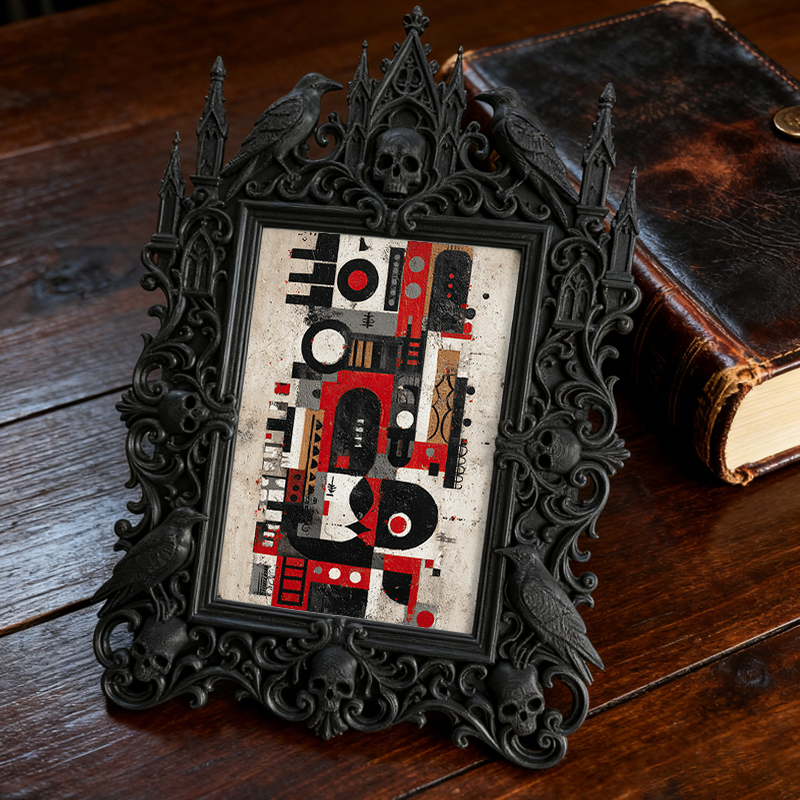 High-demand-gothic Gothic Dark-style Photo Frame | Gothic Living Room Coffee Table Decor, Photo Ornament, Wall-mountable & Tabletop, Scratch