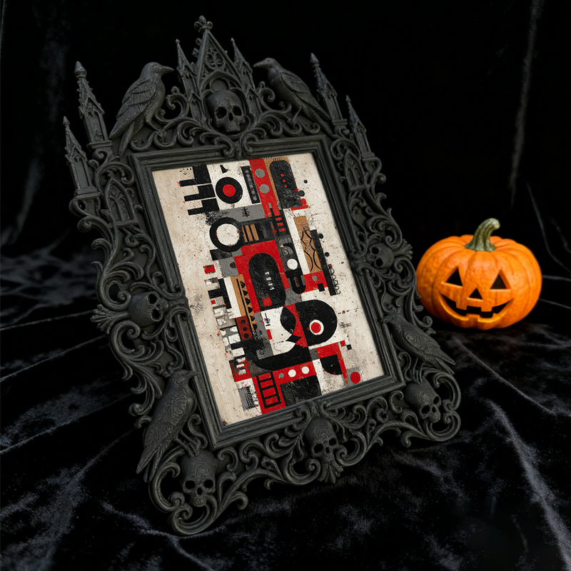 High-demand-gothic Gothic Dark-style Photo Frame | Gothic Living Room Coffee Table Decor, Photo Ornament, Wall-mountable & Tabletop, Scratch