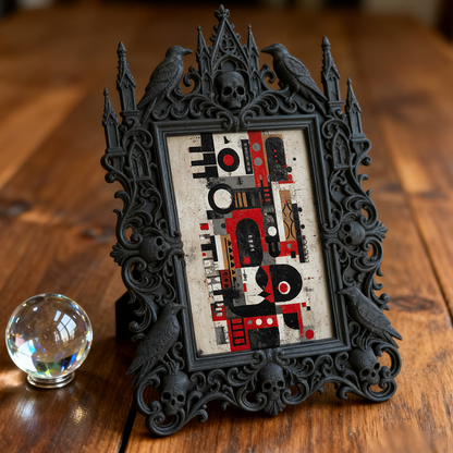 High-demand-gothic Gothic Dark-style Photo Frame | Gothic Living Room Coffee Table Decor, Photo Ornament, Wall-mountable & Tabletop, Scratch
