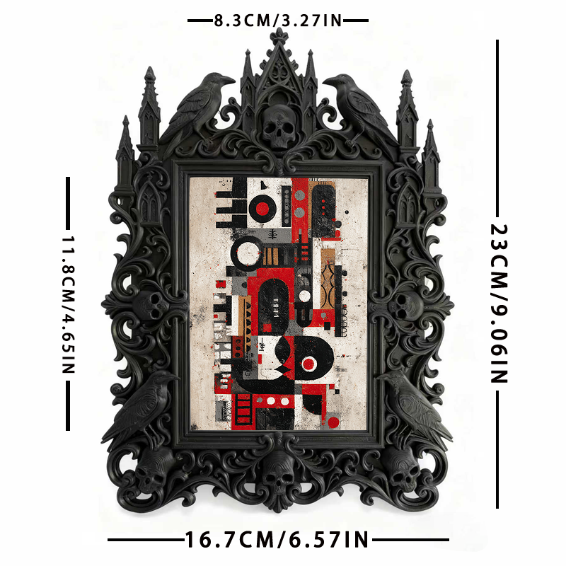 High-demand-gothic Gothic Dark-style Photo Frame | Gothic Living Room Coffee Table Decor, Photo Ornament, Wall-mountable & Tabletop, Scratch