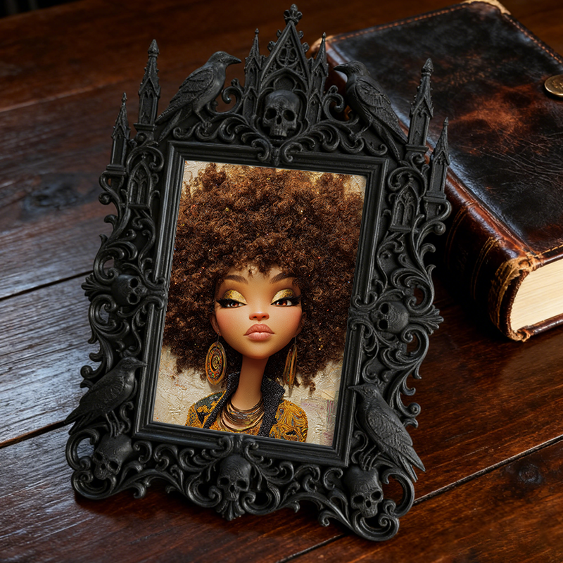 Trend-setting Gothic Dark-style Photo Frame | Dark Academia Dorm Wall Decor, Photo Ornament, Wall/Table Dual-use, Eco-friendly Frame