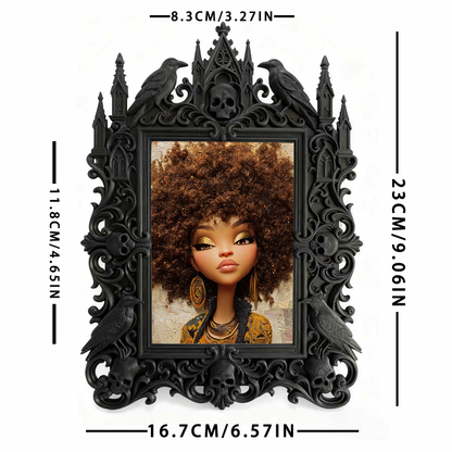 Trend-setting Gothic Dark-style Photo Frame | Dark Academia Dorm Wall Decor, Photo Ornament, Wall/Table Dual-use, Eco-friendly Frame