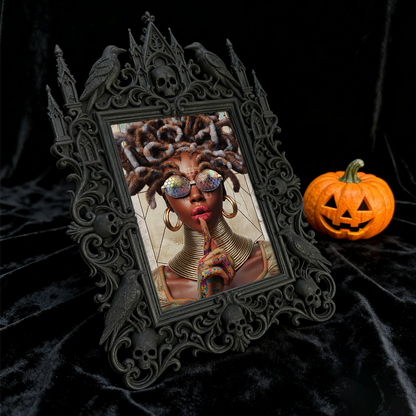 Customer-approved Gothic Dark-style Photo Frame | Vampire Themed Living Room Decor, Photo Ornament, Dual-use Display, Sturdy Frame