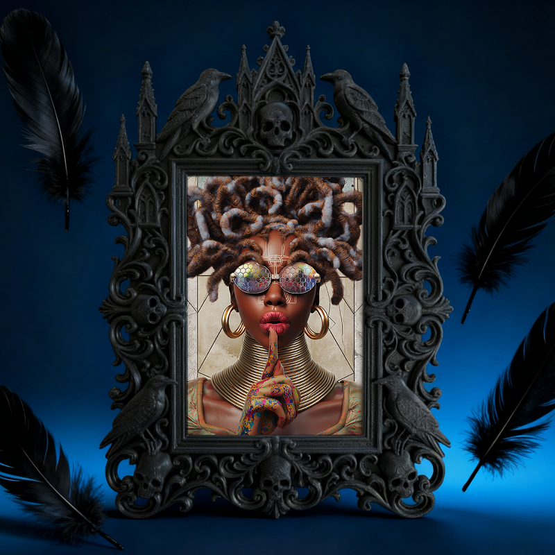 Customer-approved Gothic Dark-style Photo Frame | Vampire Themed Living Room Decor, Photo Ornament, Dual-use Display, Sturdy Frame