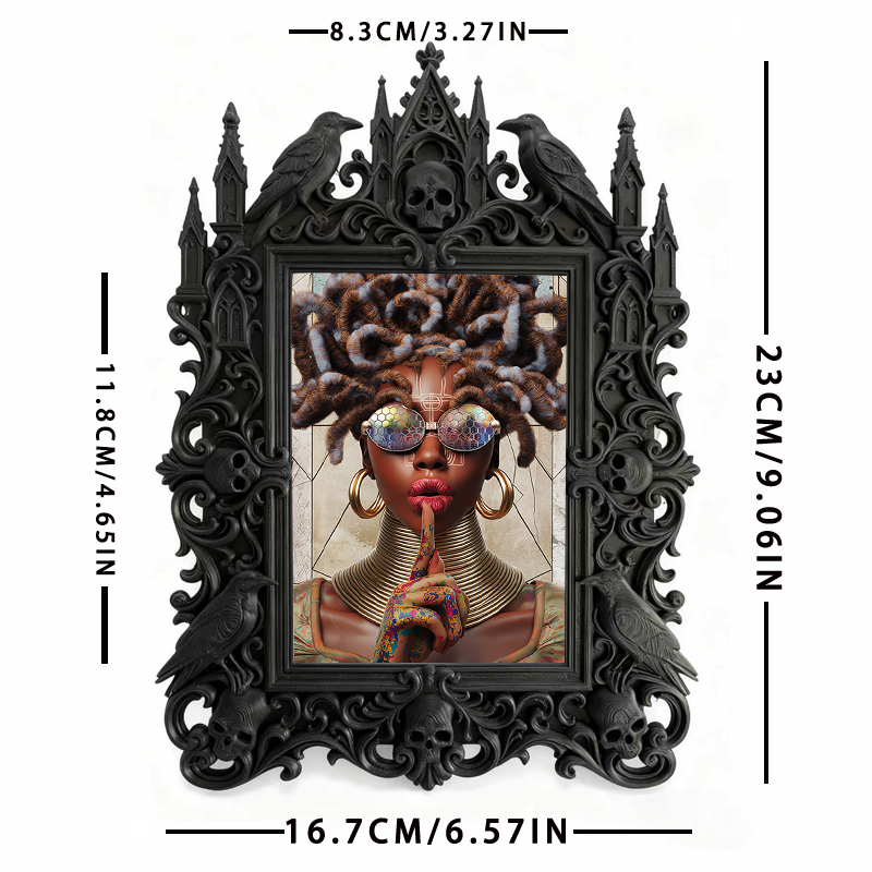Customer-approved Gothic Dark-style Photo Frame | Vampire Themed Living Room Decor, Photo Ornament, Dual-use Display, Sturdy Frame