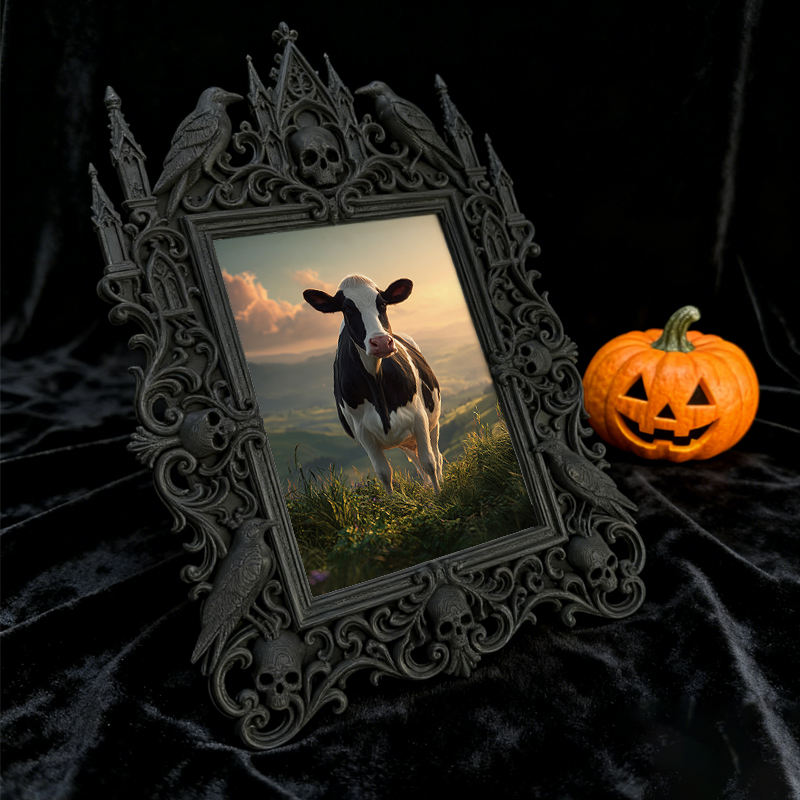 Limited-quantity Gothic Dark-style Photo Frame | Occult Book Shelf Decor, Photo Ornament, Wall-mountable & Tabletop, Collectible Frame