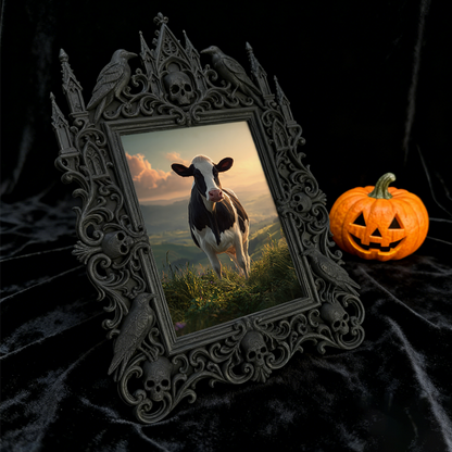 Limited-quantity Gothic Dark-style Photo Frame | Occult Book Shelf Decor, Photo Ornament, Wall-mountable & Tabletop, Collectible Frame