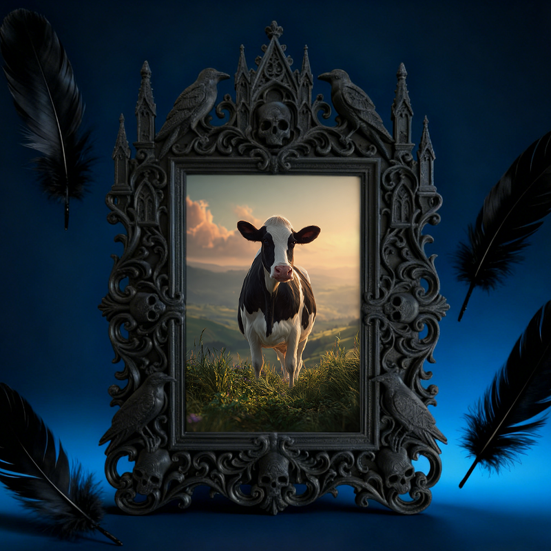 Limited-quantity Gothic Dark-style Photo Frame | Occult Book Shelf Decor, Photo Ornament, Wall-mountable & Tabletop, Collectible Frame