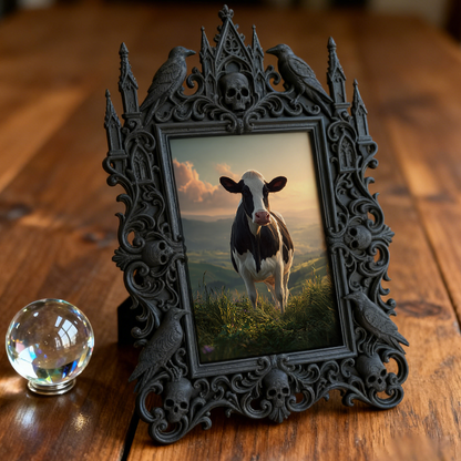 Limited-quantity Gothic Dark-style Photo Frame | Occult Book Shelf Decor, Photo Ornament, Wall-mountable & Tabletop, Collectible Frame