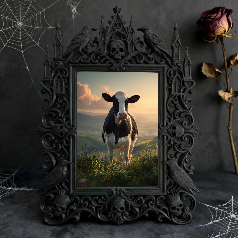 Limited-quantity Gothic Dark-style Photo Frame | Occult Book Shelf Decor, Photo Ornament, Wall-mountable & Tabletop, Collectible Frame