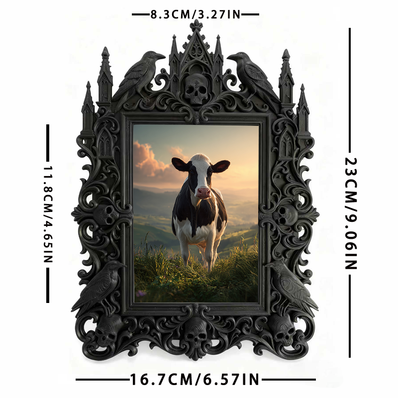 Limited-quantity Gothic Dark-style Photo Frame | Occult Book Shelf Decor, Photo Ornament, Wall-mountable & Tabletop, Collectible Frame