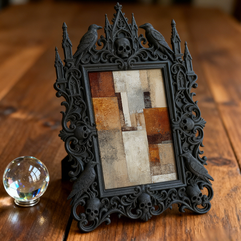Rare-find-gothic Gothic Dark-style Photo Frame | Gothic Backyard Patio Decor, Photo Ornament, Wall/Table Dual-use, Rustic Frame