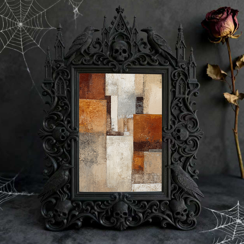Rare-find-gothic Gothic Dark-style Photo Frame | Gothic Backyard Patio Decor, Photo Ornament, Wall/Table Dual-use, Rustic Frame