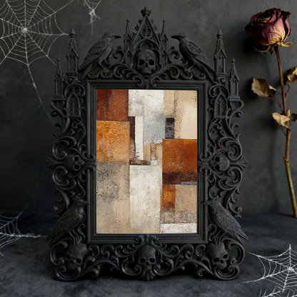 Rare-find-gothic Gothic Dark-style Photo Frame | Gothic Backyard Patio Decor, Photo Ornament, Wall/Table Dual-use, Rustic Frame