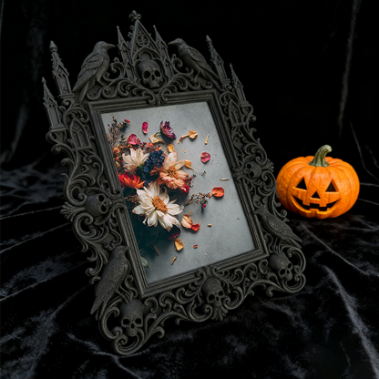 TikTok-famous Gothic Dark-style Photo Frame | Gothic Makeup Vanity Decor, Photo Ornament, Wall-mountable & Tabletop, High-gloss Frame