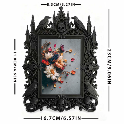 TikTok-famous Gothic Dark-style Photo Frame | Gothic Makeup Vanity Decor, Photo Ornament, Wall-mountable & Tabletop, High-gloss Frame