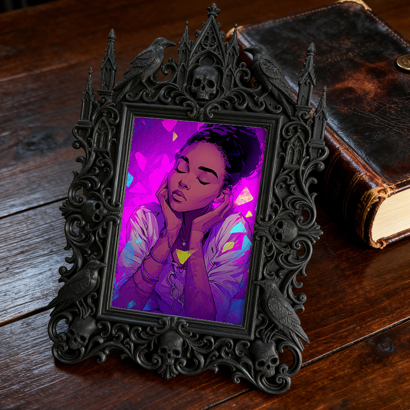 Shop-top-seller Gothic Dark-style Photo Frame | Dark Academia Reading Corner Decor, Photo Ornament, Dual-use Display, Minimalist Frame