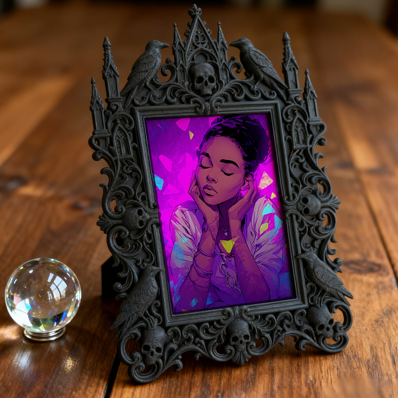 Shop-top-seller Gothic Dark-style Photo Frame | Dark Academia Reading Corner Decor, Photo Ornament, Dual-use Display, Minimalist Frame