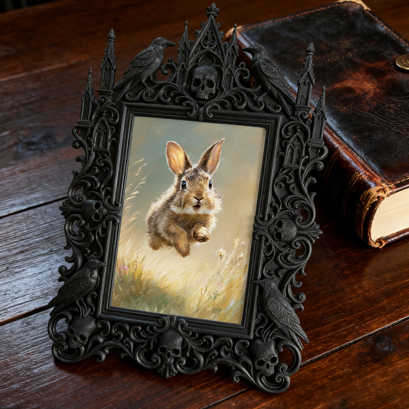 Fast-sell Gothic Dark-style Photo Frame | Witchy Bathroom Mirror Decor, Photo Ornament, Dual-use Display, Wear-resistant Frame