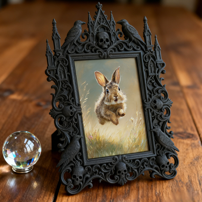 Fast-sell Gothic Dark-style Photo Frame | Witchy Bathroom Mirror Decor, Photo Ornament, Dual-use Display, Wear-resistant Frame