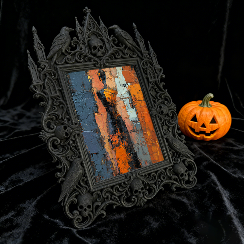 Trend-alert Gothic Dark-style Photo Frame | Dark Fantasy Themed Kids’ Room Decor, Photo Ornament, Wall/Table Dual-use, Display-grade Frame