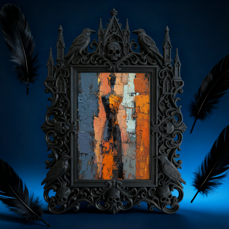 Trend-alert Gothic Dark-style Photo Frame | Dark Fantasy Themed Kids’ Room Decor, Photo Ornament, Wall/Table Dual-use, Display-grade Frame
