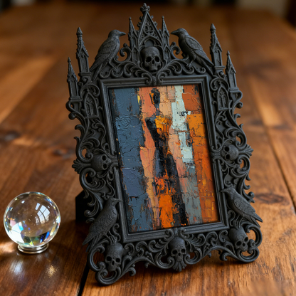 Trend-alert Gothic Dark-style Photo Frame | Dark Fantasy Themed Kids’ Room Decor, Photo Ornament, Wall/Table Dual-use, Display-grade Frame