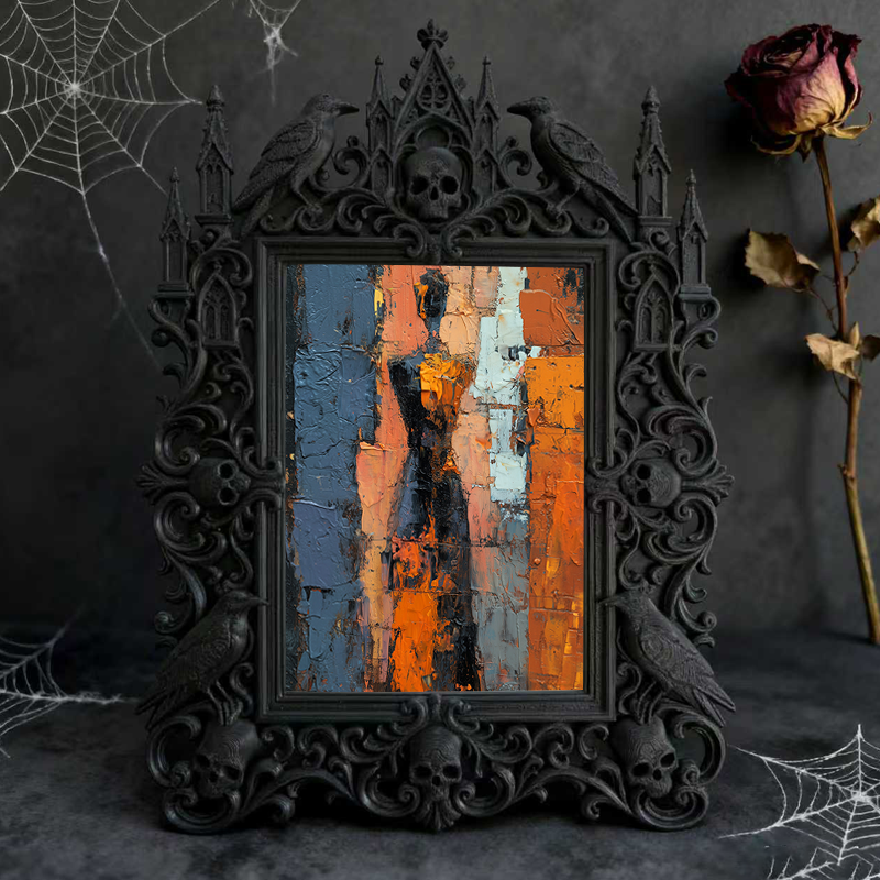 Trend-alert Gothic Dark-style Photo Frame | Dark Fantasy Themed Kids’ Room Decor, Photo Ornament, Wall/Table Dual-use, Display-grade Frame