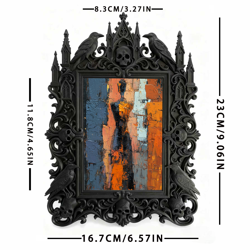Trend-alert Gothic Dark-style Photo Frame | Dark Fantasy Themed Kids’ Room Decor, Photo Ornament, Wall/Table Dual-use, Display-grade Frame