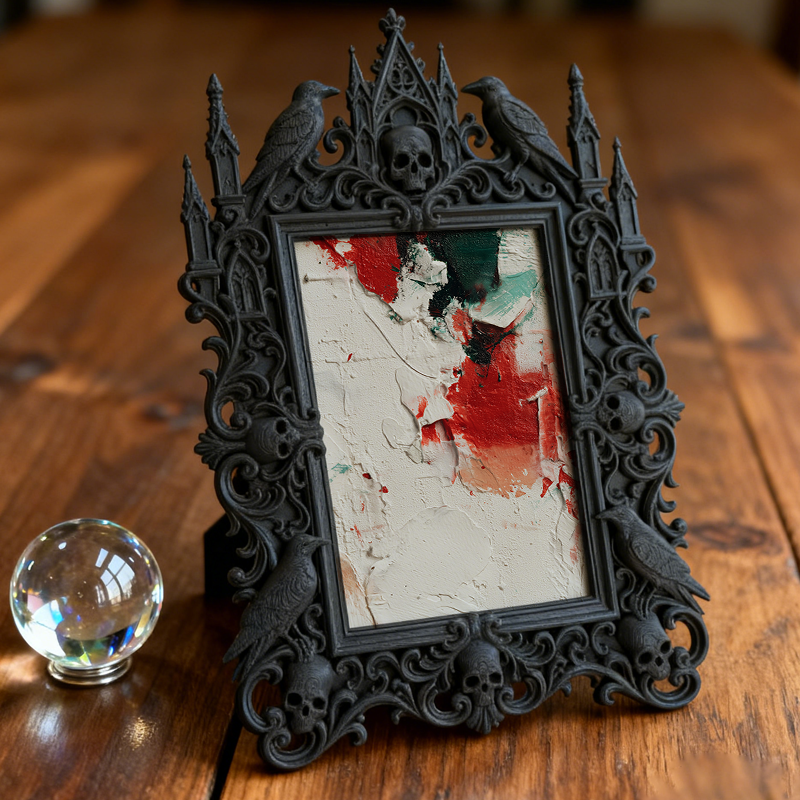 5-star-approved Gothic Dark-style Photo Frame | Vampire Themed Study Room Decor, Photo Ornament, Dual-use Display, Cute Frame