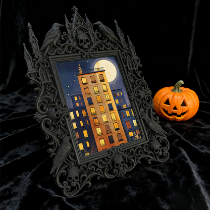 Exclusive-stock-now Gothic Dark-style Photo Frame | Occult Crystal Display Shelf Decor, Photo Ornament, Wall-mountable & Tabletop, Portable 