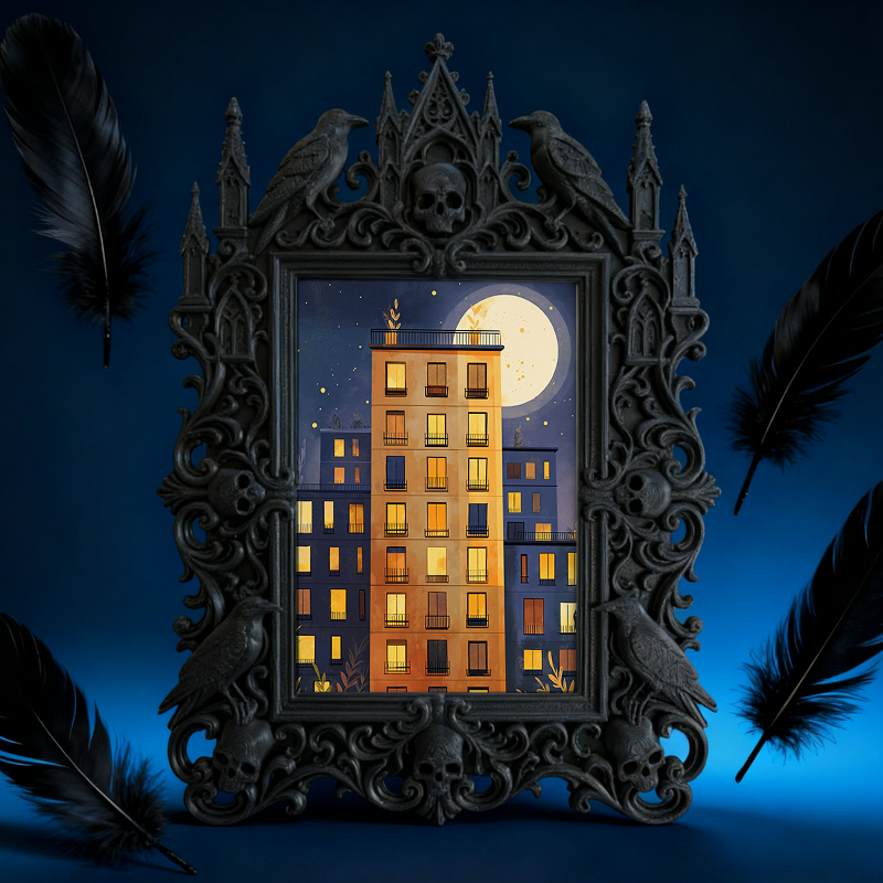 Exclusive-stock-now Gothic Dark-style Photo Frame | Occult Crystal Display Shelf Decor, Photo Ornament, Wall-mountable & Tabletop, Portable 