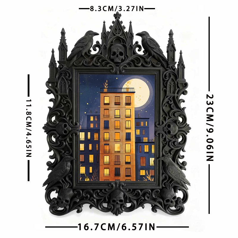 Exclusive-stock-now Gothic Dark-style Photo Frame | Occult Crystal Display Shelf Decor, Photo Ornament, Wall-mountable & Tabletop, Portable 