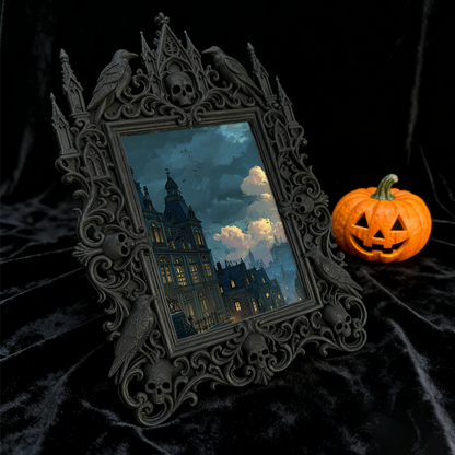 Sought-after-now Gothic Dark-style Photo Frame | Werewolf Themed Home Theater Decor, Photo Ornament, Wall/Table Dual-use, Retro Plastic Fram