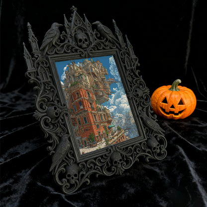 TikTok-famous Gothic Dark-style Photo Frame | Gothic Handmade Incense Stick Shop Decor, Photo Ornament, Wall-mountable & Tabletop, Plastic F